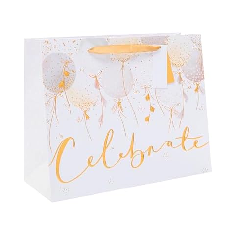 UK Greetings | Large Gift Bag for Him/Her/Friend | Party Bags for Presents | Birthdays/Weddings/Congratulations/University/Exam Results/Graduation Cover