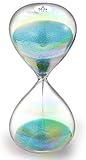 SuLiao Sand Timer 2 Minute Hourglass,Turquoise Sand Clock,Large Sand Watch 2 Min,Colorful Biloba Puff Minimalist Hour Glass Sandglass for Home,Desk,Office Decorative