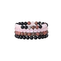 Pink Crystal&Black Thread Rhodochrosite &Pure Black obsidian