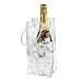 laurelxi Refroidisseur Bouteille Vin Portable en PVC Transparent Sacs À Glaçons Transparents Sceaux À Glace Rafraîchisseur Sac De Refroidissement pour Rafraîchir La Glace, Vin Rouge 1pcs