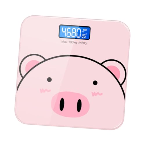 MOLUCKFU Báscula Electrónica de Peso Corporal para Hogar Diseño de Dibujos Animados Sensor Inteligente Preciso Pantalla USB Recargable Rango