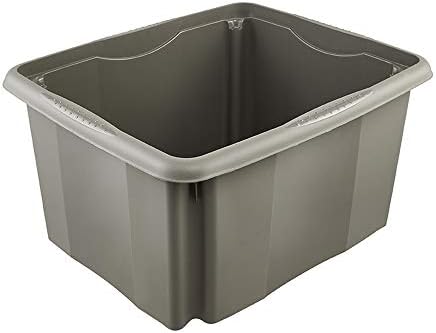 keeeper Storage Box with Turn Around Stacking system, 38x28.5x20.5 cm, 15 Litre, Emil, Blue