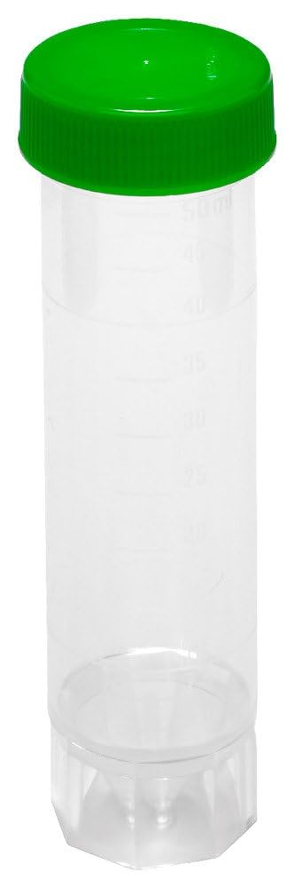 Caplugs Evergreen 240-3530-G30 CTF Series Freestanding Centrifuge Tubes, Sterile, 50 mL, Polypropylene Co-Polymer, Molded-in Graduations at 5 mL Intervals, 500 Pack (2223550G80E1)