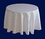 tischdecke polyester oder baumwolle super Qualität Ilkadim Damast Tischdecke 160 cm rund Weiß aus 100% Polyester Bügelfrei und Flecken abweisend (Größen auswählbar)