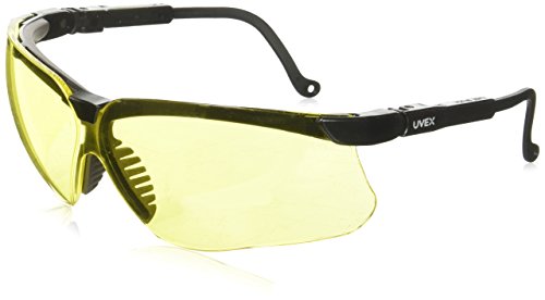 Honeywell Home Uvex S3202 Genesis Safety Eyewear, Black Frame, Amber Ultra-Dura Hardcoat Lens