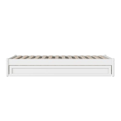 AFI, Barcelona Twin Panel Platform Bed with Twin Trundle, White by AFI - Used condition - Image 7