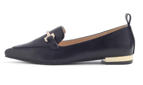 Image of FEVERSOLE Women's Loafer Flat Pointed Deco Low Heel Fashion Slip On Dress Driving Office Shoes