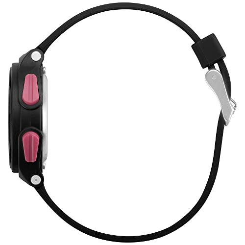 Relógio Mormaii , Detalhes Rosas e Pulseira Polímero Preto