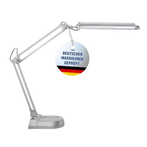 LED Tischleuchte MAULatlantic, 2000 Lux, 400 Lumen, Silber, 8203695 A, 20 x 14.5 x 45 cm