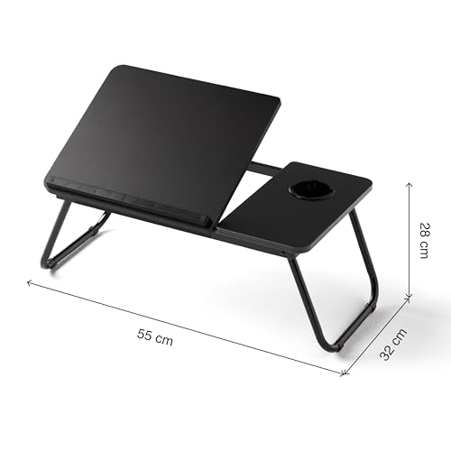 Miniatura 8 de Kithome - Mesa Plegable Auxiliar Multifuncional, 55x32x28cm, Plus, Negro