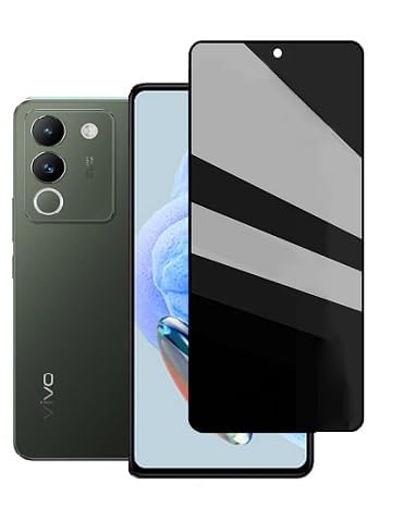 Image of Privacy Antispy Tempered Glass Screen Guard For Vivo Y200 5G (Black) Antispy Anti Peeping Glass with Easy Installation Kit