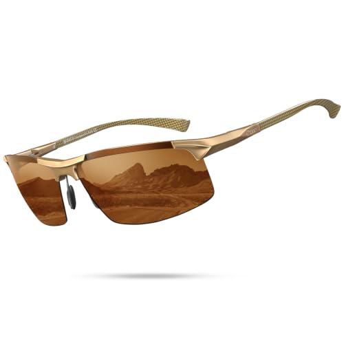 DUCO Polarized Ultralight Carbon Fiber Sunglasses for Men DC8277