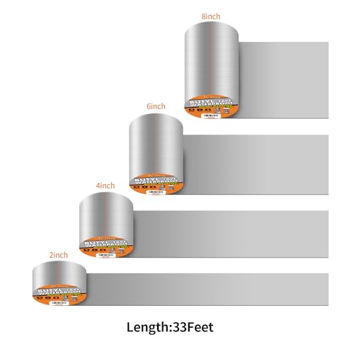 TAPEBEAR Butylband Wasserdichtes Klebeband 100mm x 10m, Starkes Dichtungsband Selbstklebend, Aluminium Klebeband Zur Reparatur Für Dachleckage Oberflächenriss Wohnwagen Rohr Glas Fenster, Silber