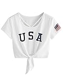 oberteil usa flagge ★Material: Polyester. Hochwertiges, weiches und angenehmes Material.【Größe Achtung】 Asien Tischgröße ist in der Regel kleiner als die EU-Größe, überprüfen Sie bitte die Größe Details (auf Beschreibung), bevor Sie gekauft haben.