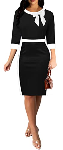 Image of Xinlees Women's Bodycon Pencil Dress Sexy Short Ruffles Sleeve Clubwear Basic Fitted Outfits Casual Midi Dresses