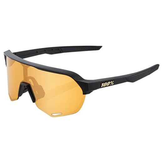 100% S2 Sport Performance Cycling Sunglasses (Matte Black - Soft Gold Mirror Lens)