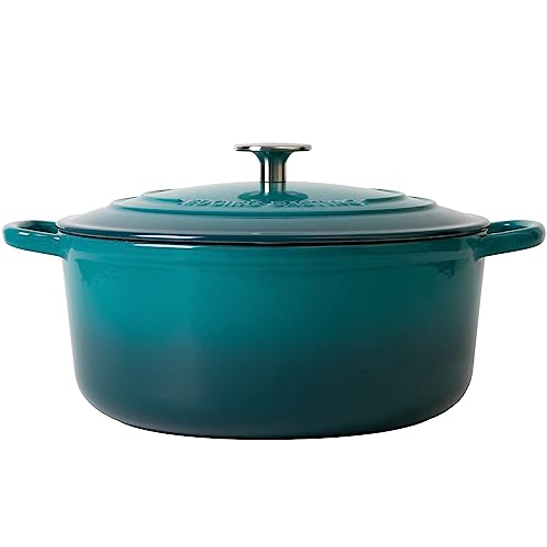 EDGING CASTING Dutch Ovens with Lid, Enameled Cast Iron Covered 5.5 Quart Dutch Oven with Dual Handle, Darkcyan by EDGING CASTING - Image 5
