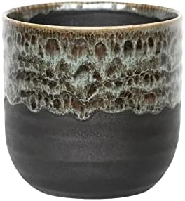 Ivyline Emerald Reactive Glaze Planter - UV Stable, Stylish & Waterproof - Durable Tabletop Decorative Round Indoor Ceramic Flower Pot - H21cm x D21cm