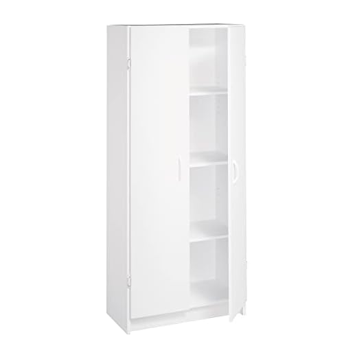 ClosetMaid Pantry Cabinet Cupboard with 2 Doors, Adjustable Shelves, Standing, Storage for Kitchen, Laundry or Utility Room, White