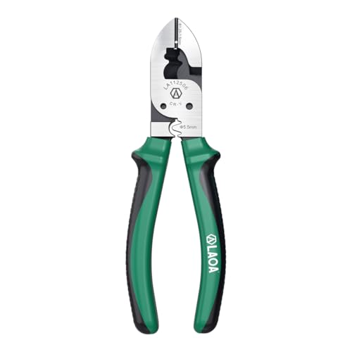 LAOA 5-in-1 Cable Cutters, 7" Multi-Function Wire Stripping Pliers with Terminal Crimping, Screw Cutting & Diagonal Cutting, CR-V Steel Electrician Tool
