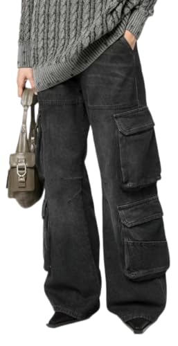 SperLucky Women's Jeans High Waisted Straight Leg Stretchy Jeans Loose Wide Leg Denim Pants