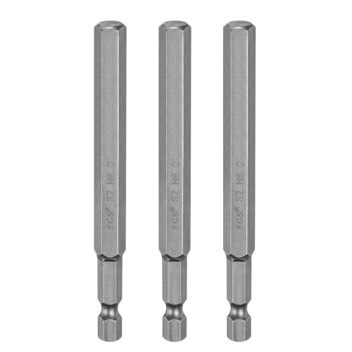 Image of sourcing map 3pcs H8.0 Hex Head Drill Bit Wrench 8mm Metric Flat Tip 1/4" Hex Shank 100mm (4") Long Magnetic Hexagonal Screw Driver Socket Industrial Screwdriver Power Bits