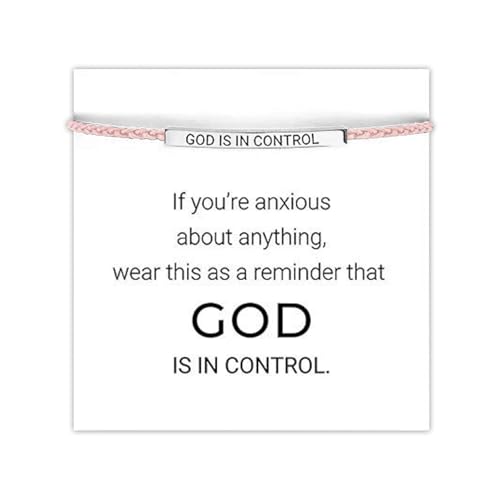YANCHUN God is in Control Bracelet Inspirational Gifts for Women Adjustable Handmade Braided Bracelet Inspirational Blessing Bracelet Anxiety Relif Gifts