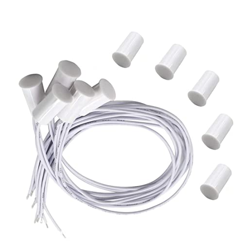 Magnetic Door Switch RC-33 NC Recessed Wired Security Window Door Contact Sensor Alarm White- (5...