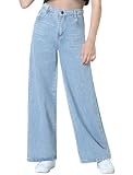 EXARUS Girls Jeans Wide Leg Pants Baggy Teen Clothes Tween...
