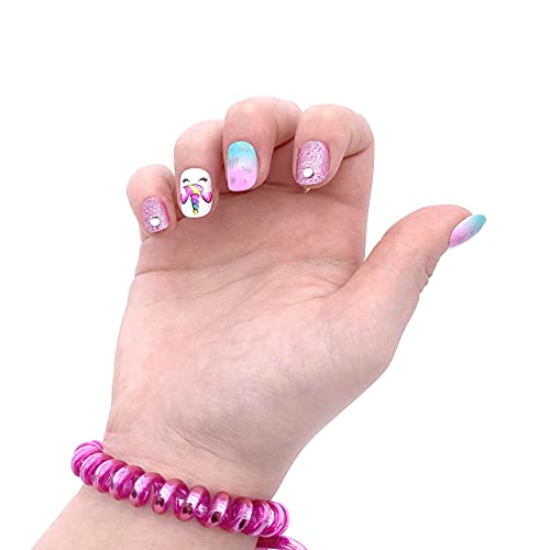 Kids Nail Polish Set For Girls With Dryer - Unicorn Manicure Kit With Scented Press-On Nails Stickers Art Non-Toxic Safe Glitter Peel Off Nail Polishes File For Little Girls Tweens #TOP7