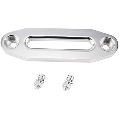YaeKoo 6" Billet Polished Aluminum Hawse Fairlead Load Capacity 3500-5500 LBs with Mounting Hardware for Synthetic Winch Rope (Silver, 6") Cover