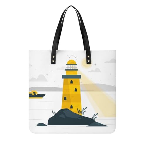 Sac shopping Phare Jaune pour femme le grand tote bag idéal en voyage et au quotidien