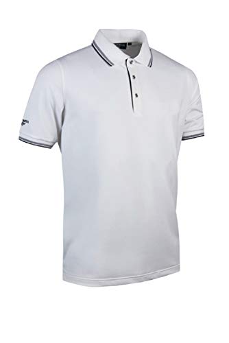 GLENMUIR G.Ethan Polo con Ribete Camisa (MSP7422-ETH) - Polo de poliéster Camisa - Blanco Negro (2XL) Cover