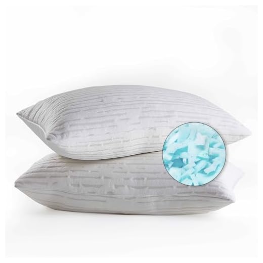 Clara Clark Shredded Memory Foam Pillow Queen, Pillow for Sleeping, Adjustable Memory Foam Pillow with Washable Case, Firm Memory Foam Pillow Set of 2