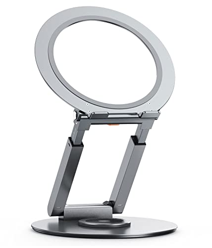 ProtoArc 360 Rotating Laptop Stand, ESZ1 Swivel Laptop Riser Ergonomic Computer Stand for Laptop, Adjustable Height, Fully Foldable for Easy Storage, Fits All MacBook/Laptops up to 17 inches