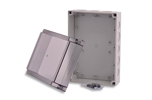 BOXEXPERT Kunststoff-Gehäuse Industriegehäuse Serie Michel 255x180x100mm IP 67 Grau/Transparent RAL7035 Schaltschrank Verteilerkasten