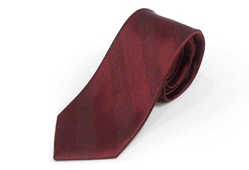 [フェアファクス] ソリッドタイ/無地ネクタイ（サテン調ワインレッド杢調柄 ×ヘリンボーン織柄）(FHK-11)［195030055 RE1］