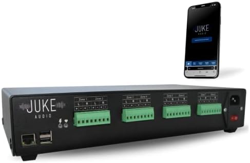 Juke-8 | 8 Zone,16 Channel, Amplifier | Multi-Room Audio Streaming via Airplay, Spotify Connect, DLNA