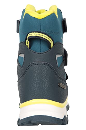 Mountain Warehouse Slope Kids Unisex Waterproof Snow Boots - Isotherm, Softshell, Synthetic Upper Dark Teal Kids Shoe Size 2 Us #TOP2
