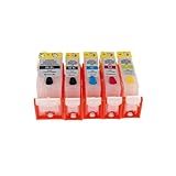 Comprend 5 cartouches d'encre rechargeables composées de modèles PGI-220 et CLI-221 pour répondre aux besoins d'impression en couleur et en noir