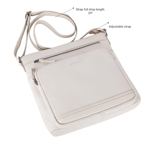 Image of LEDERBUCK Olga Women's Extra-Large Genuine Leather Crossbody Purse - Soft Triple-Zip Shoulder Bag