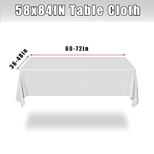 Jucfhy Vinyl Tablecloth With Flannel Backing,Plastic Waterproof Rectangular Tablecloths,Easy Clean Spillproof Table Cloth For Camping Indoor & Outdoor, Easy Care Table Cover(Grey Stripes,58 X 84 Inch) #TOP5