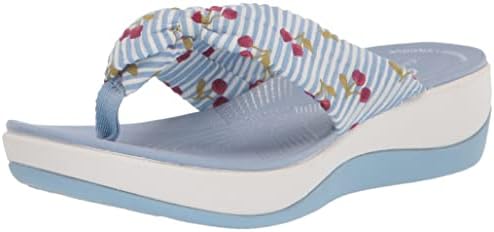 Clarks Women's Arla Glison Flip-Flop, Blue Synthetic, 10