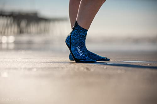 Beach Volleyball Socks - Sand Soccer Socks - Socks For All Sand Activities (Blue Polynesian, Large) #TOP7