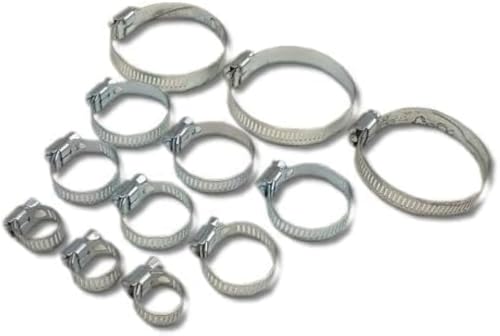 hep® 12 Piece Garden Hose Clamps Jubilee Clip Set 6mm-51mm Universal Hose Clips