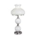 Fangio Lighting 5088BS Traditional Metal Accent Lamp with White Hobnail Balls and Shade, 11.25" x 11.25" x 23.0", Brushed Steel