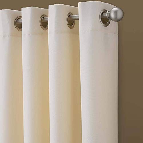 Curtainworks Kendall Color Block Room Darkening Grommet Curtain Panel, 84 In, Ivory/Camel Blackout #TOP3
