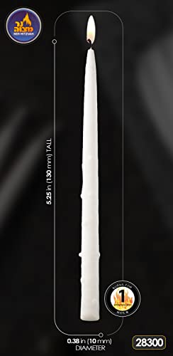 image for Ner Mitzvah Dripless Chanukah Candles Standard Size, Textured White Ha