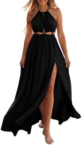 BTFBM Women Halter Summer Dresses 2026 Sleeveless Cutout Backless...