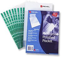 Rexel 12265 - Reinforced Clr Pkts A4 Pk100